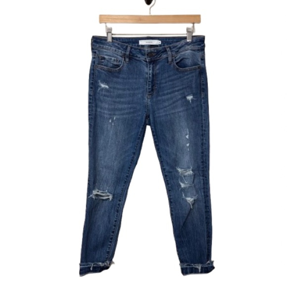 Hidden Distressed Stretch Boyfriend Skinny Jeans Size 30